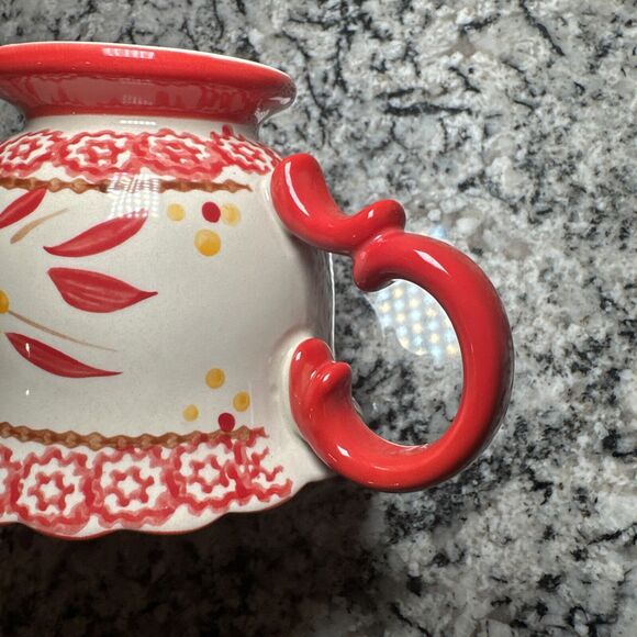Temptations OLD WORLD Cranberry Red TEA POT 1 Cup of Kindness Stoneware - Picture 11 of 11